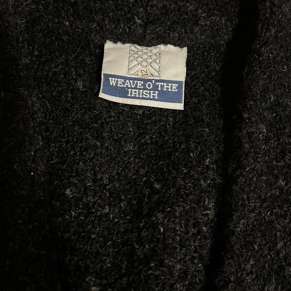 Weave O’The Irish Wool Boucle Grey Single Breasted Long Vest Duster size M - Picture 9 of 16